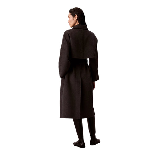 Cappotto Donna in misto lana, con cintura e lunghezza midi